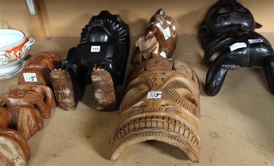 Five South East Asian tribal carvings